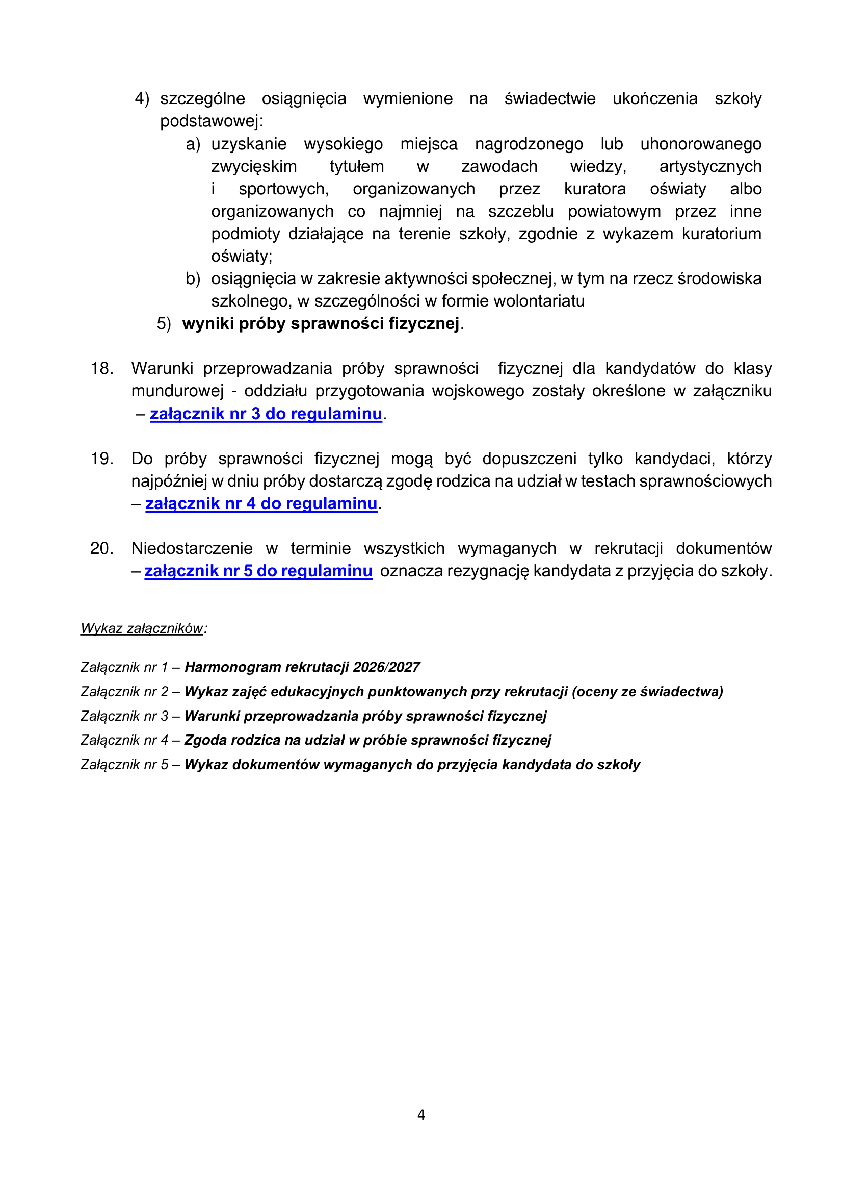 Regulamin rekrutacji 2026/27