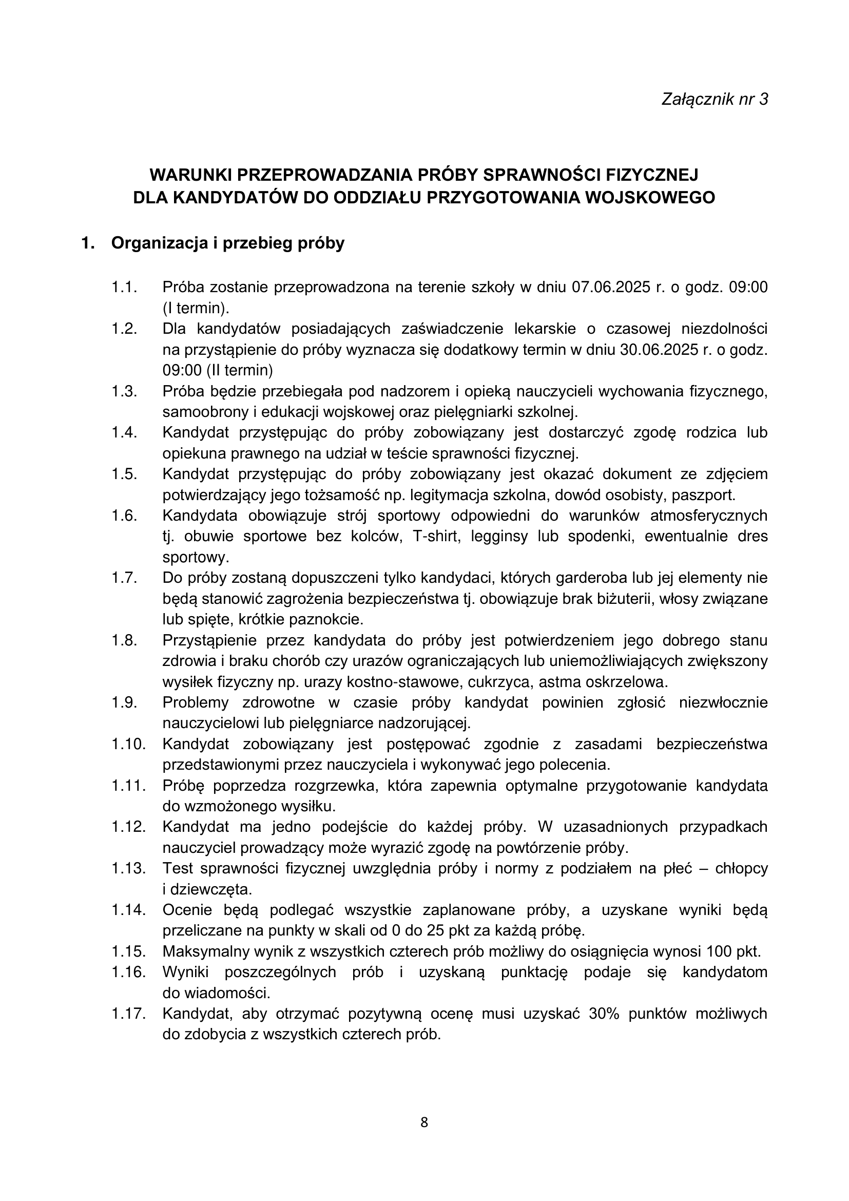 Regulamin rekrutacji 2026/27